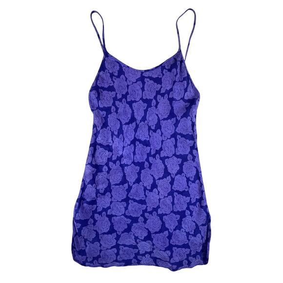 Vintage 90s Victoria’s Secret Silk Slip S Purple Floral Jacquard Gold Label USA - Picture 3 of 9